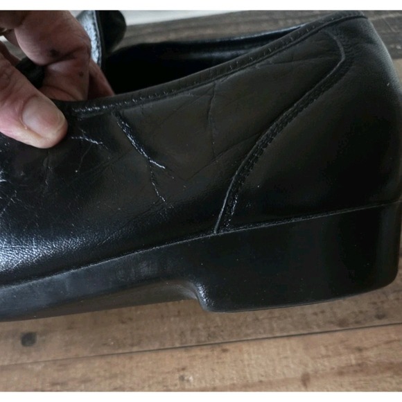 Florsheim Loafers Men's Sz 8.5EEE Black Leather Slip On Dress Shoes - Picture 5 of 8